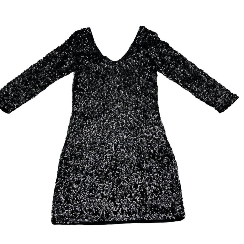 Verty V-Neck Full Sequin Form Fitting/Bodycon Mini Dress Women's Size Small